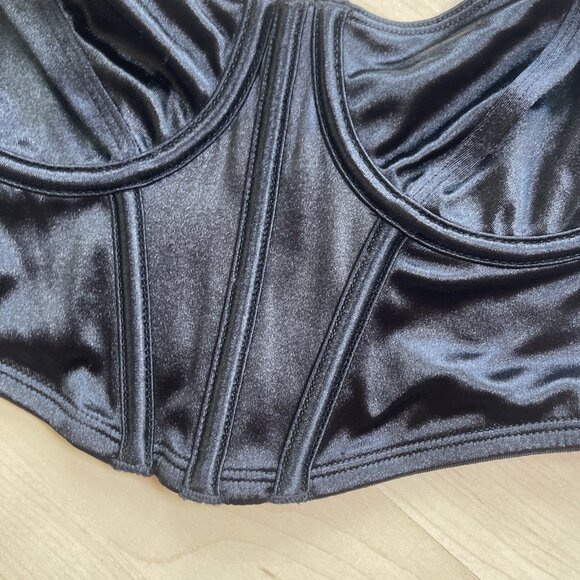 NEW La Senza Unlined Bra Top All Black Sexy Corset Bustier Sexy All Sz XS-XL - Picture 13 of 16